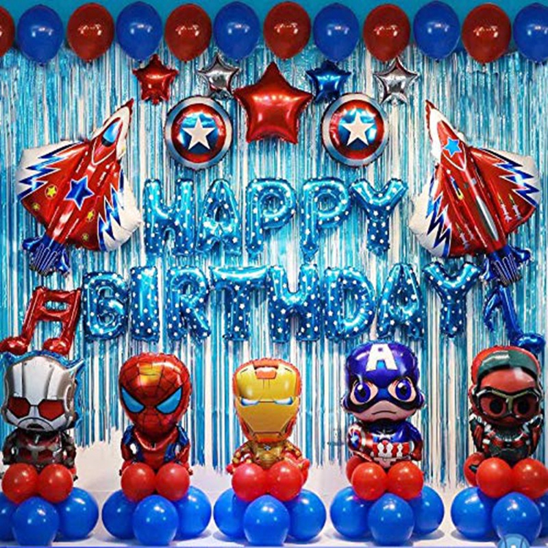 Kids Birthday Party Decoration Idea Avengers Mylar Balloons Toy Super Hero Captain America Superman Iron Man Spider Man Theme Shopee Philippines