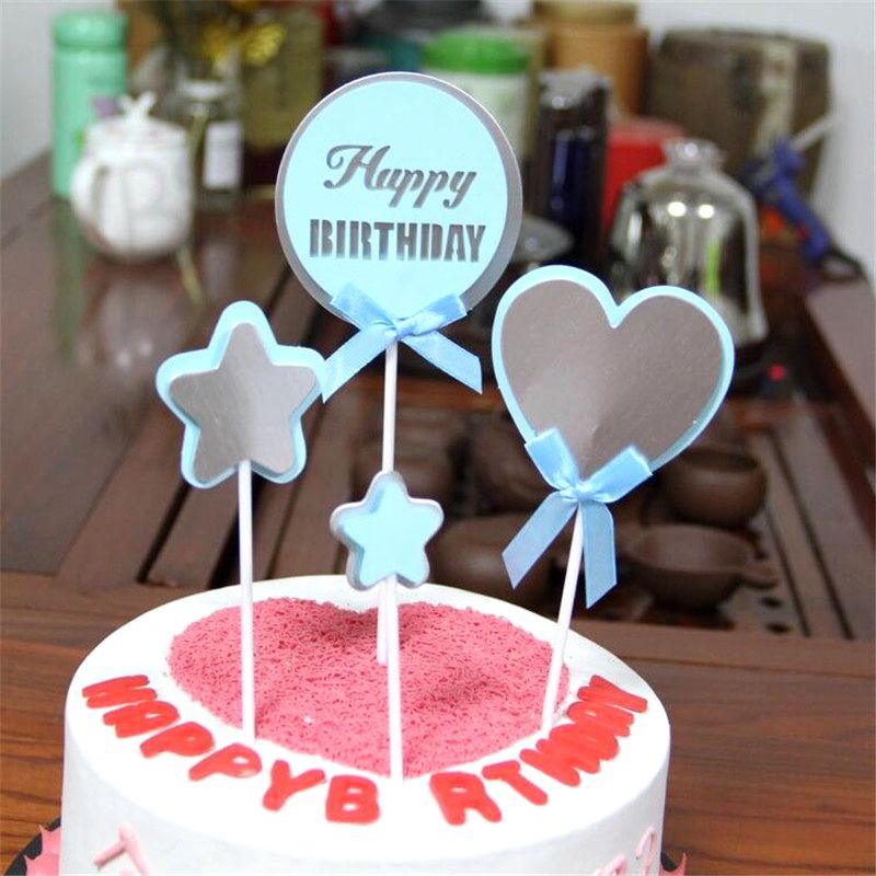 4pcs Set Happy Birthday Cake Topper Birthday Cup Cake Decoration Baby Shower Kids Birthday Party Wedding Favor Supplies Shopee Philippines