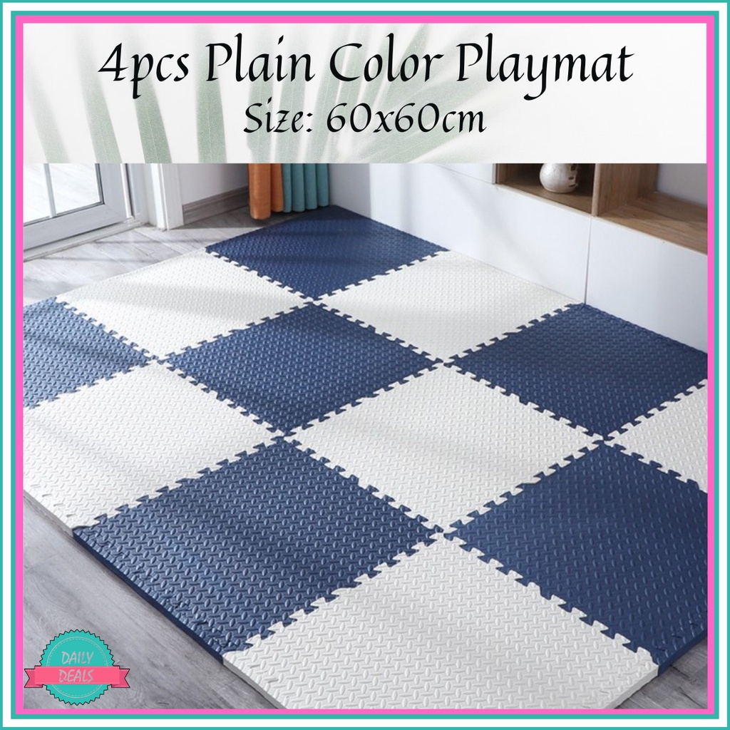 PLAIN COLOR 4PCS 60X60cm PLAYMAT/ 60X60 PVC PLAYMAT/ PLAIN COLOR PLAYMAT Shopee Philippines