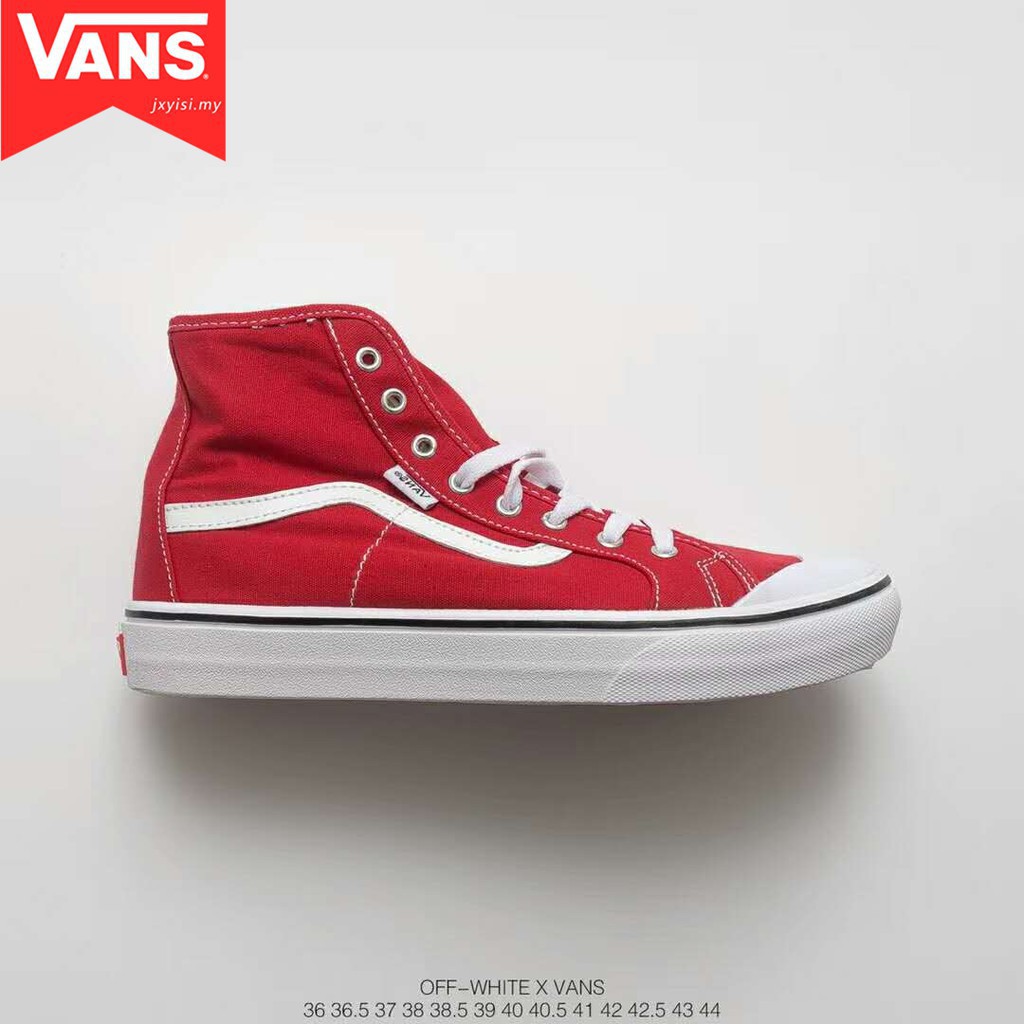 vans red high tops womens