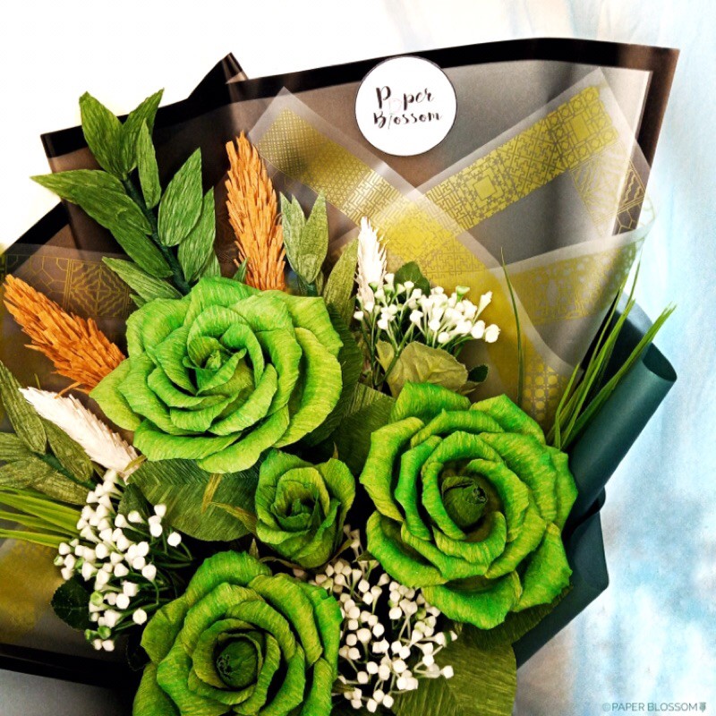 Green Roses Bouquet by Paper Blossom | Shopee Philippines
