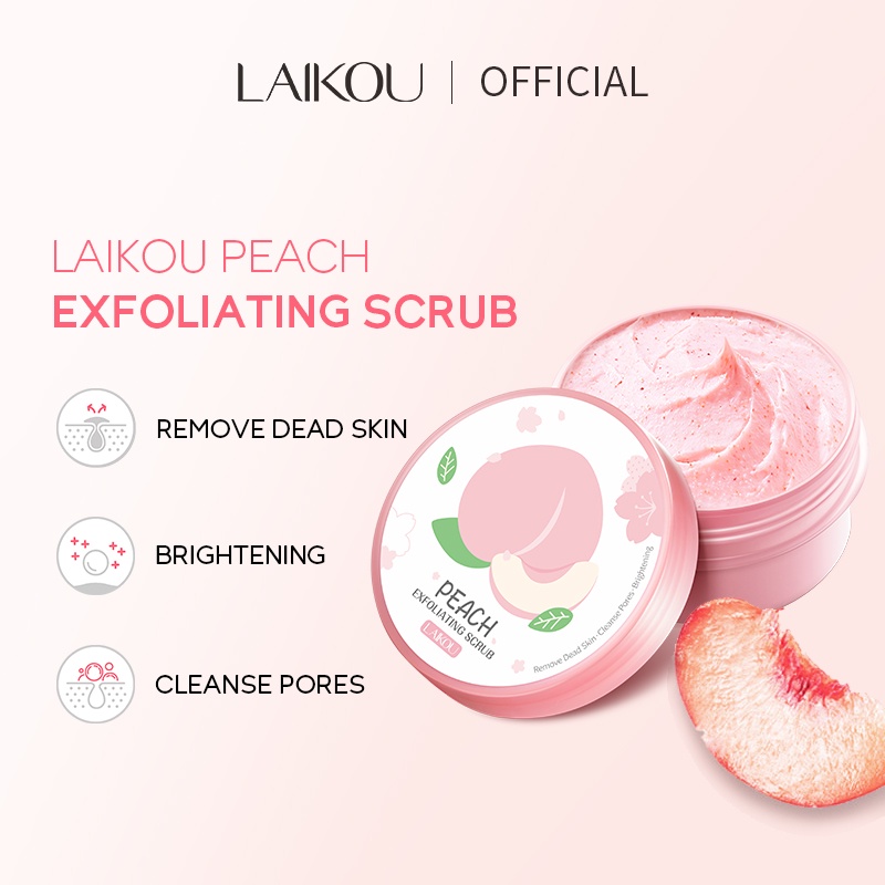 Laikou Peach Exfoliating Body Scrub - 90gm 7eda590e4f7a3229623eedfece42b6cf