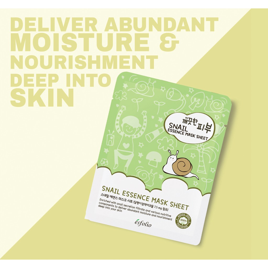 Esfolio Pure Skin Snail Essence Mask Sheet 25ml Shopee Philippines