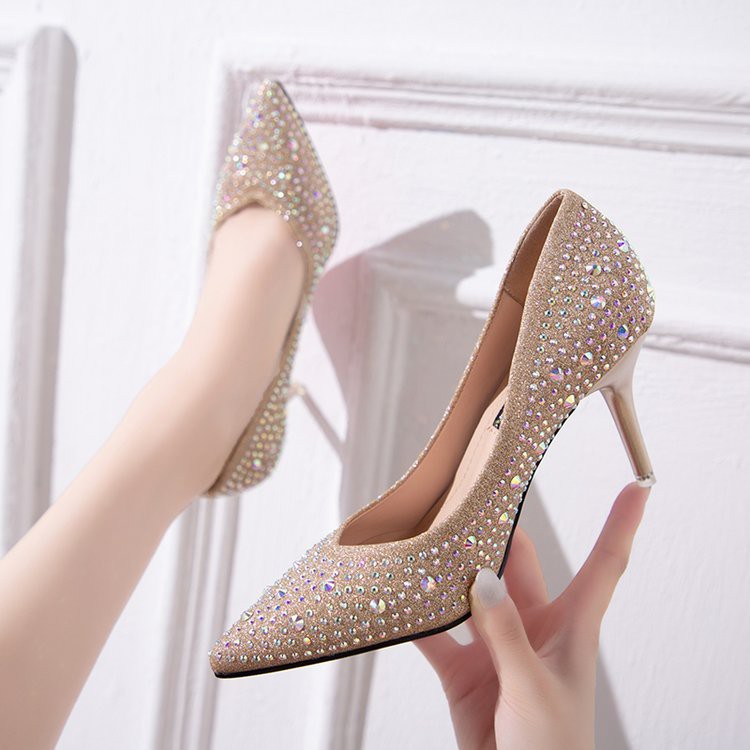 silver bridal shoes
