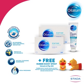 【Philippine cod】 Stada Oilatum Soap Bar 100g Pack of 2 and Oilatum Baby Cream 30g + FREE Rubber Duc #1