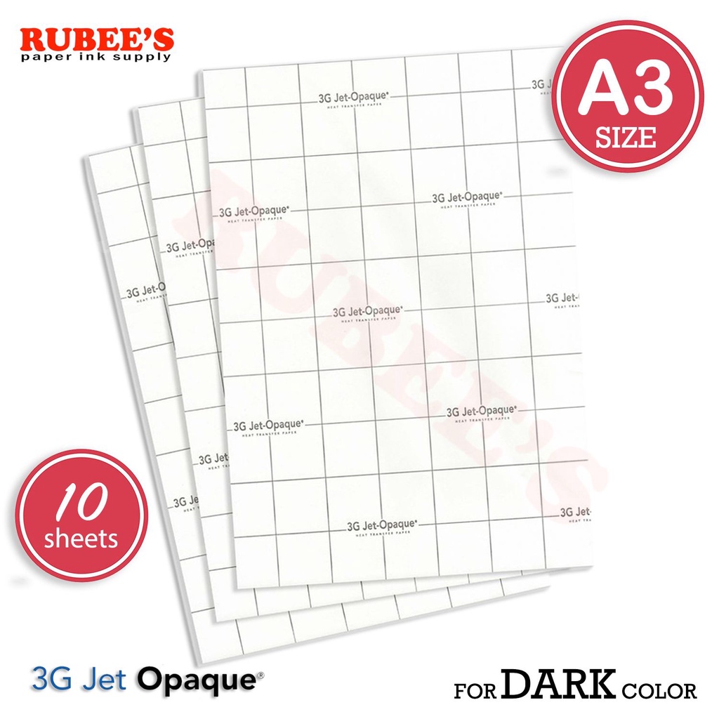 3G Jet Opaque Dark Transfer Paper A3 size (10 sheets) Shopee Philippines