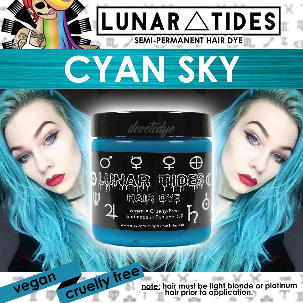 Lunar Tides Cyan Sky Semi Permanent Turquoise Hair Dye Shopee