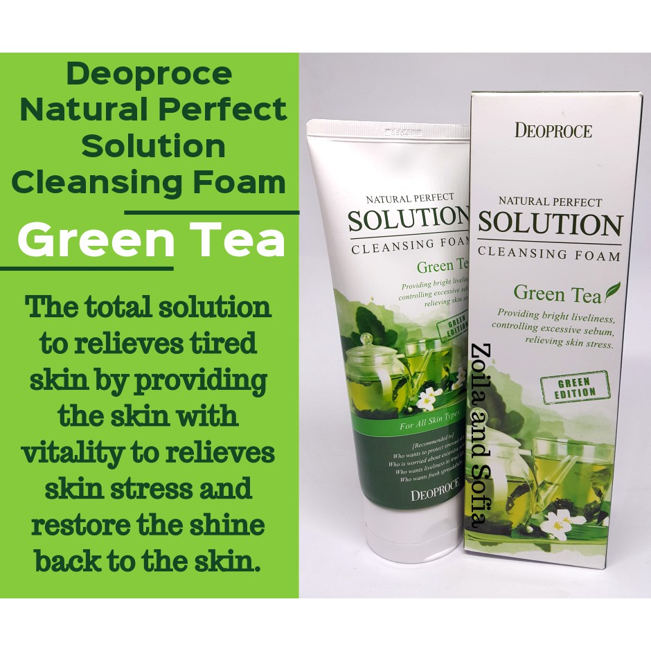 Deoproce Natural Perfect Solution Cleansing Foam Green Tea Shopee