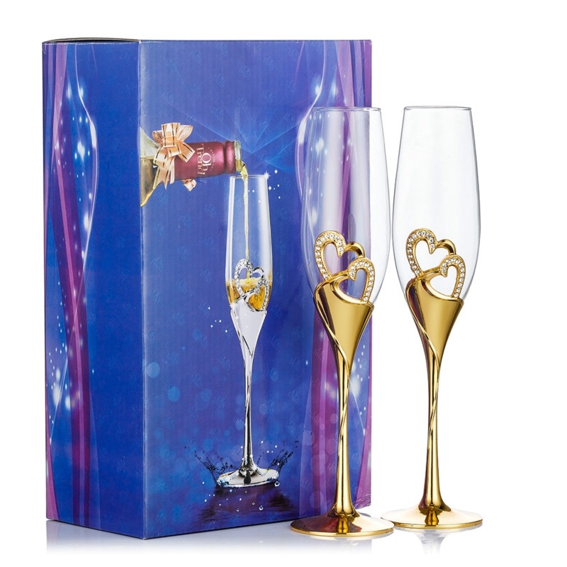 silver champagne flutes