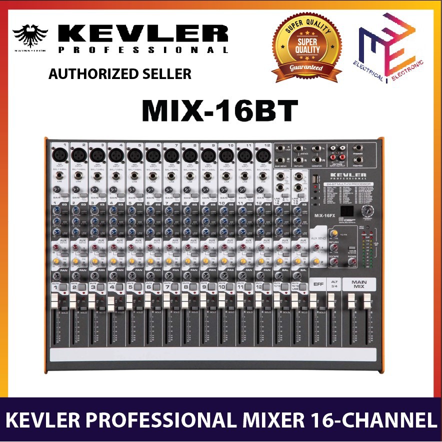 Kevler Professional 16 Channel Compact Mixer Audio MIX16BT MIX16BT MIX