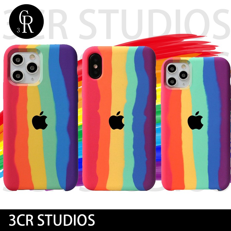 [in Stock] Rainbow Gradient Color Liquid Silicone Phone Case Iphone 11