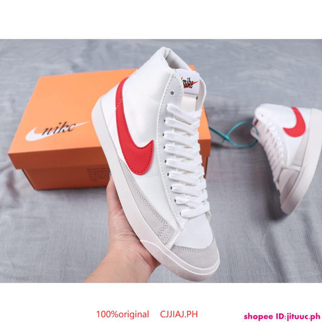 nike blazer mid white red