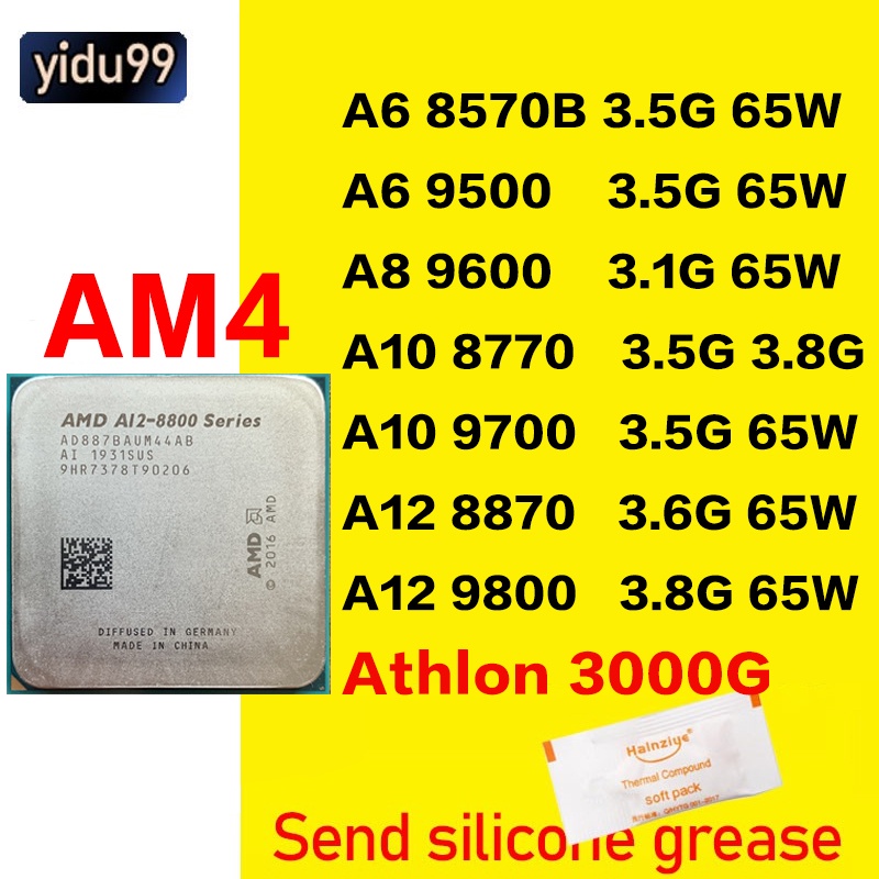 AMD Ruilong dual core quad core integrated display CPU A6 8570 9500E A8 ...