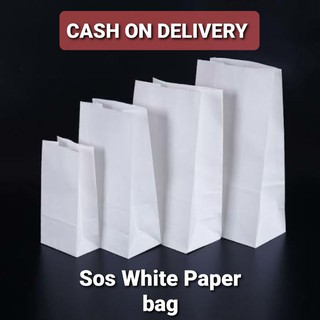 (100 pcs) SOS White kraft paper bag / Supot /paperbags / paperbag