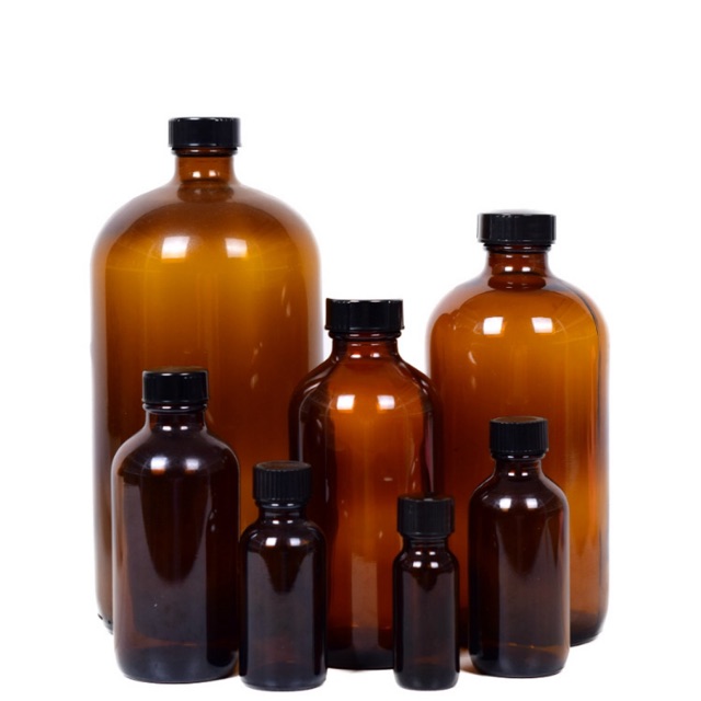 120ml 250ml 500ml amber glass boston round bottle with ...