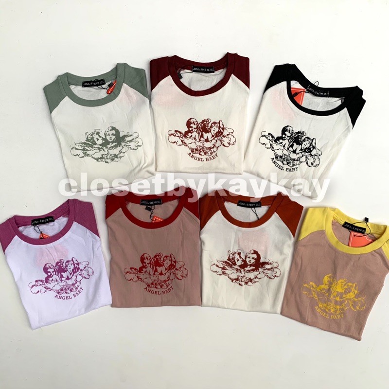 Angel Baby Print Crop Top (SHEIN) Shopee Philippines