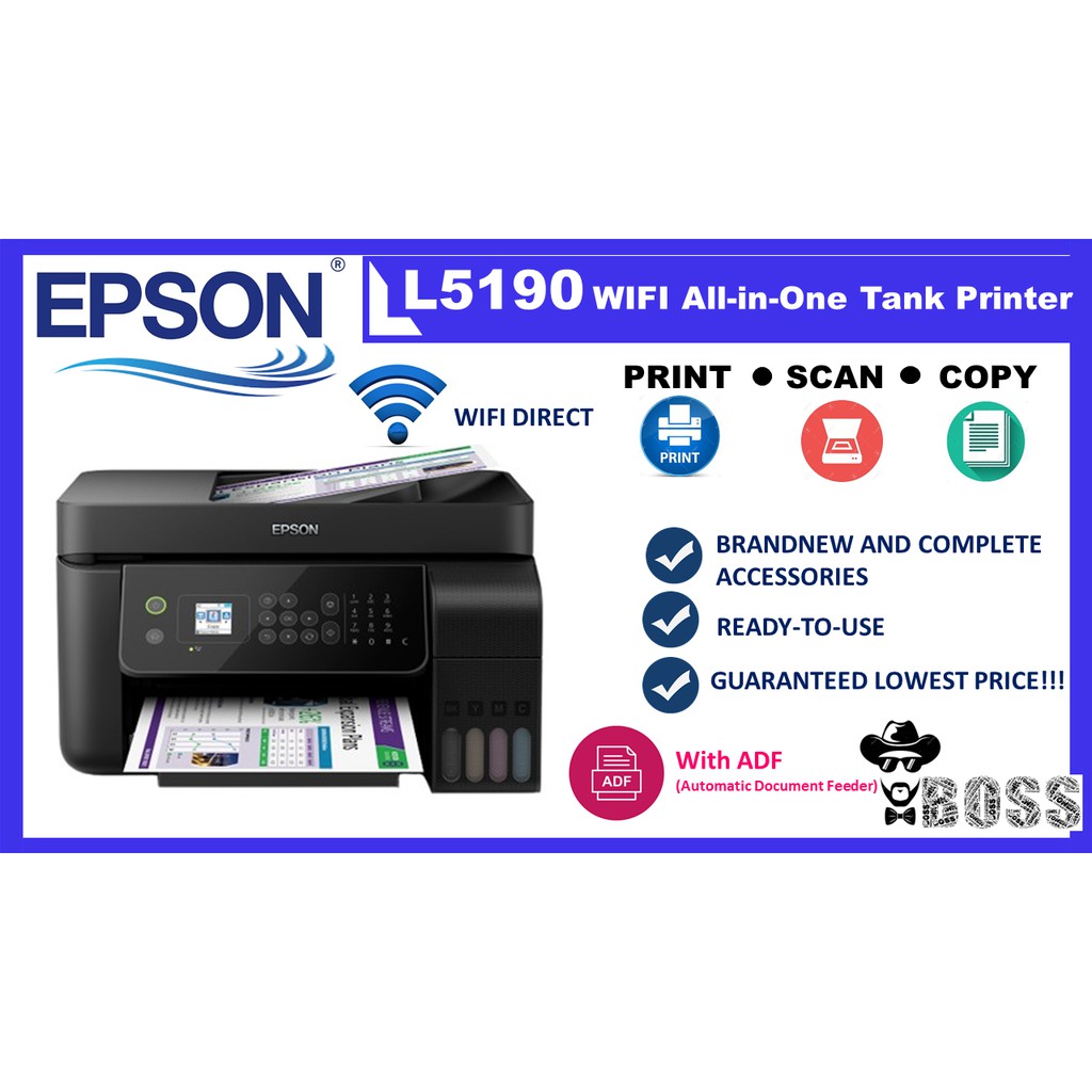 Epson L5190 Wi Fi All In One Ink Tank Printer With Adf Shopee Philippines 3704