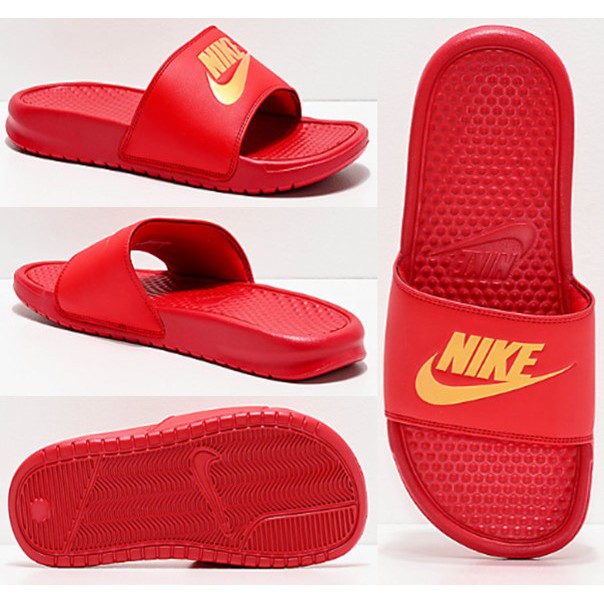 nike benassi jdi red gold