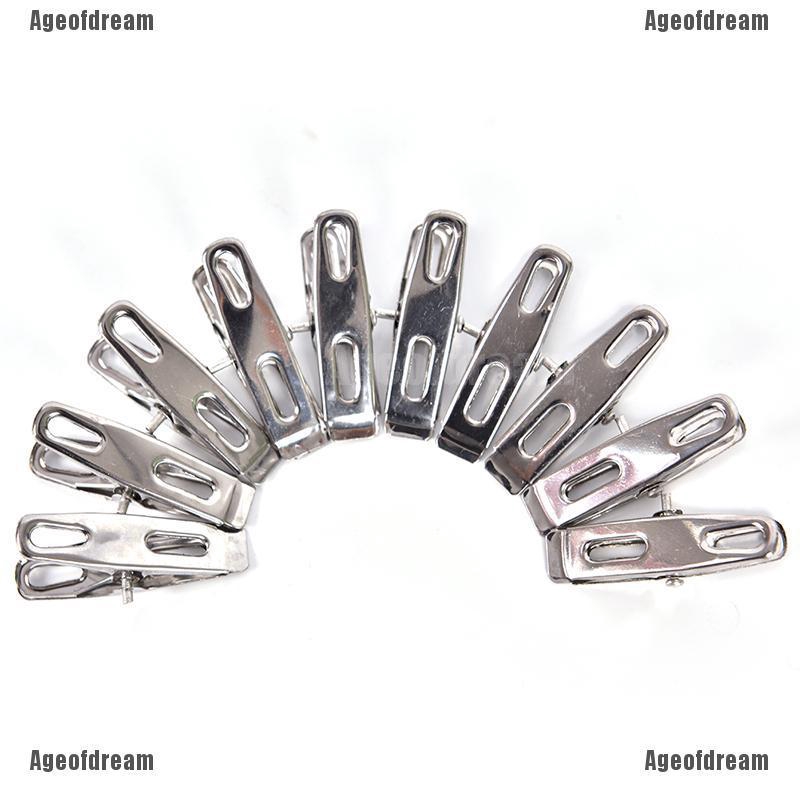 20X Stainless Steel Clothes Pegs Laundry Metal Clamps Metal Hanging Pins Clip SE 