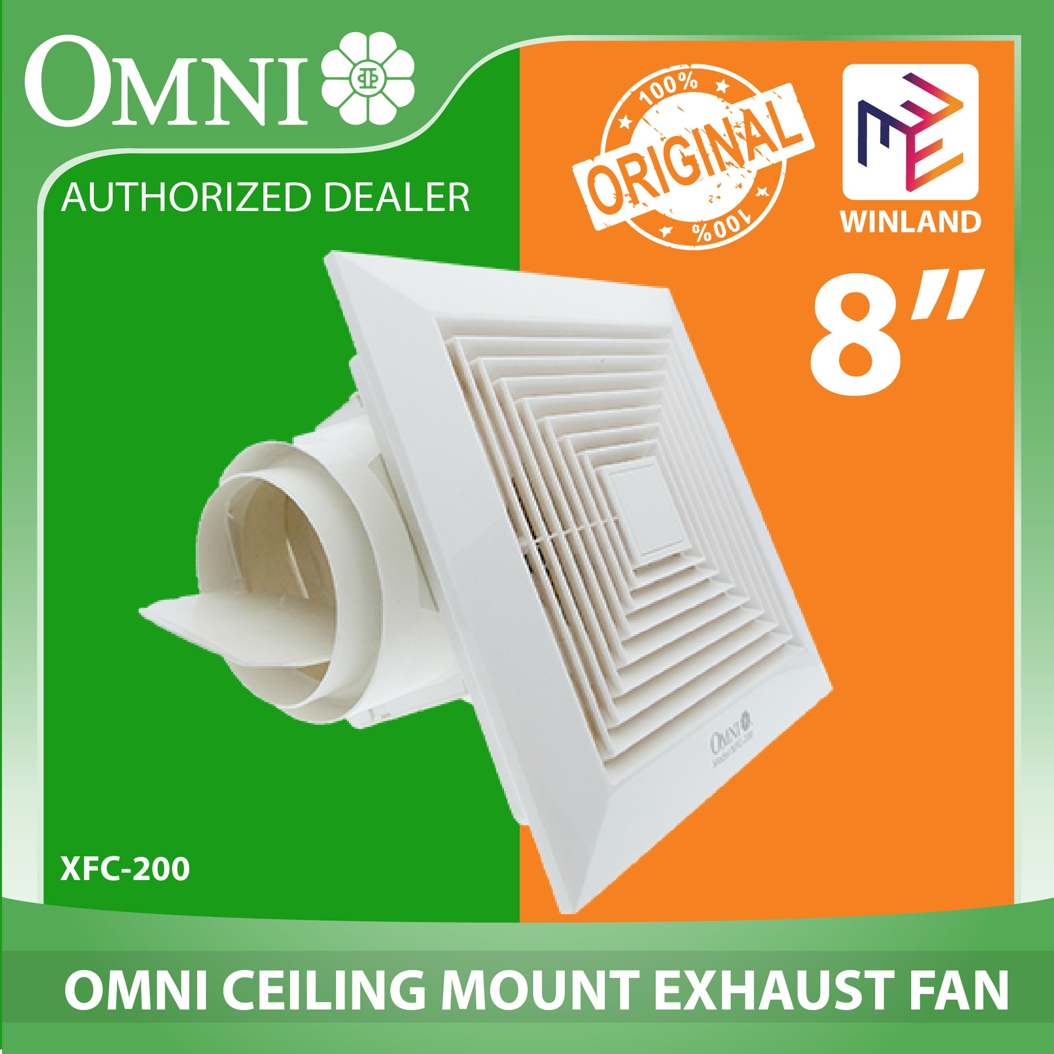 Omni Original Ceiling Mounted Exhaust Fan 8" XFC200 *WINLAND* Shopee
