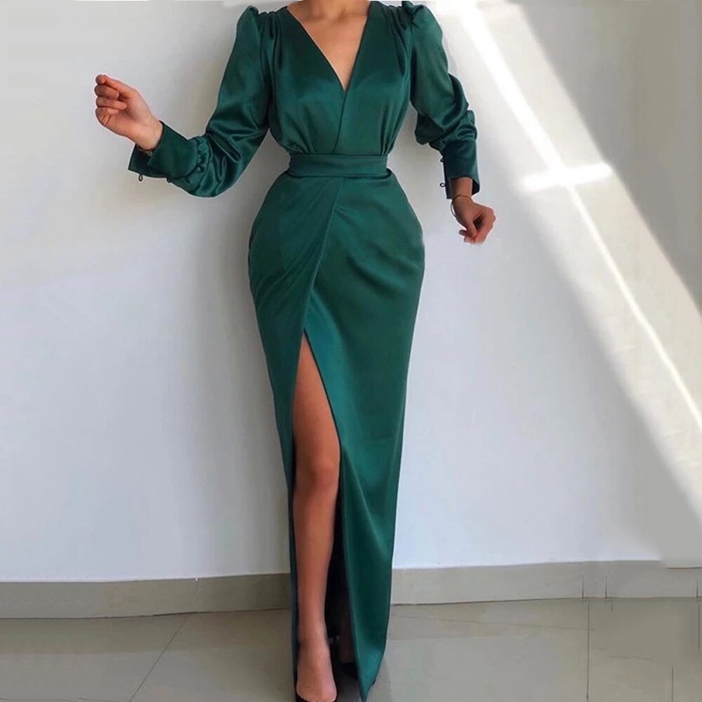 green-dresses-with-sleeves