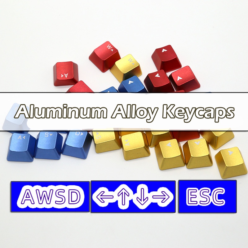 Aluminum AlloyArrowWASDESC Keycap Artisan Metal Custom Keycaps for