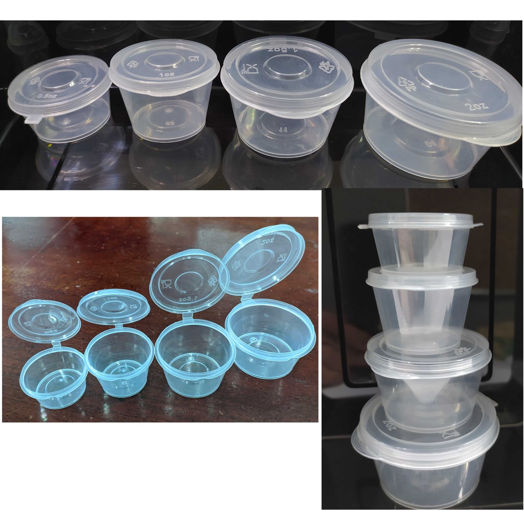 Plastic Sauce Cup Hinge Type Lid Shopee Philippines