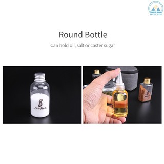 S-S 7 PCS Spice Cruets Set Travel Size Salt Bottle BBQ Sauce Container Anise Bottle Storage Bag Set for Camping Hiking BBQ Self-driving Traveling #8