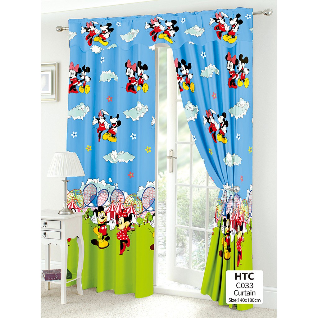 Promotion Cartoon Mickey Children's Bedroom Curtains for Window or Door  Kurtina White | Shopee Philippines