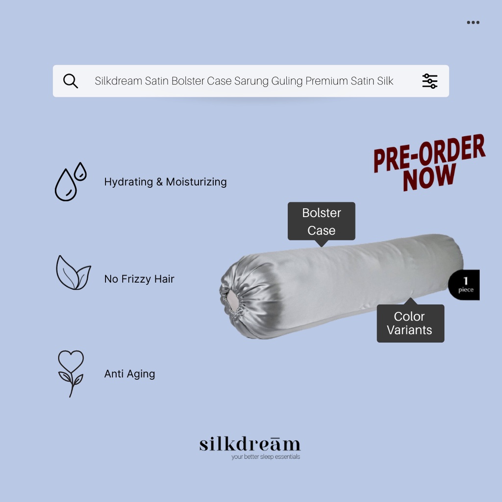 Premium Silkdream Satin Bolster Case Bolster Case For Premium Silk Satin Bolster Case Shopee