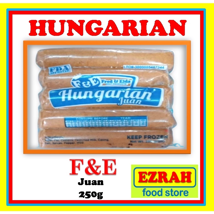 Hungarian Sausage Regular 250g 5pcs per pack Shopee Philippines