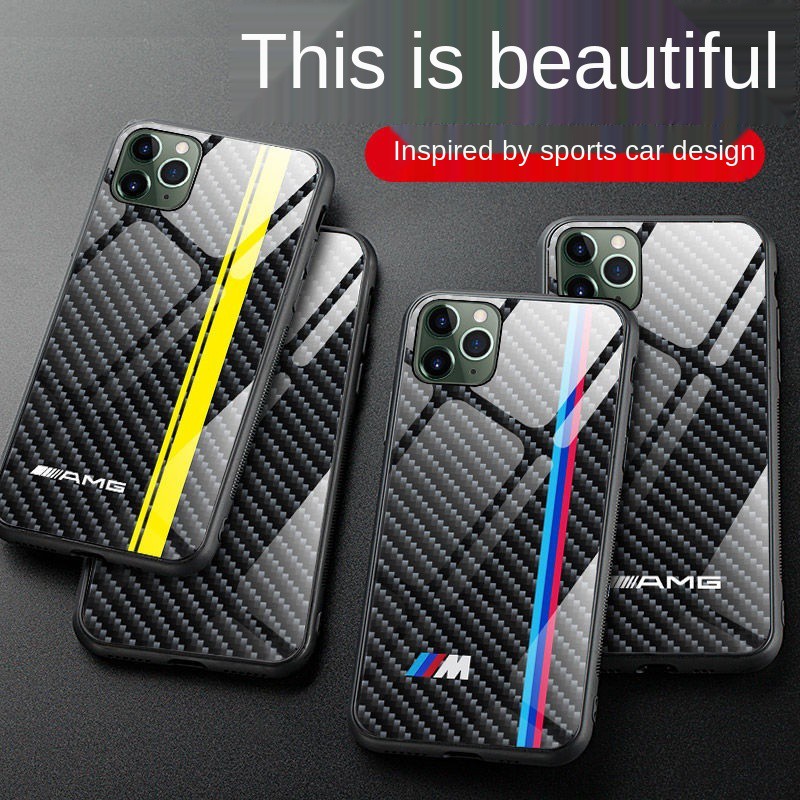 Popular Logotempered Glass Casing Iphone 12pro Max 12 Pro 12mini 11 11 Pro Max X Xs Xr 6 7 8 Plus Se2 Carbon Fiber Tpu Pc Plastic Bmw Amg Iphone Hard Cover Shopee Philippines