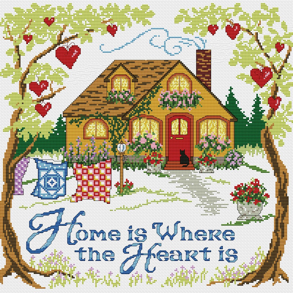 Home Is Where The Heart Is Cross Stitch Pattern Only Shopee Philippines