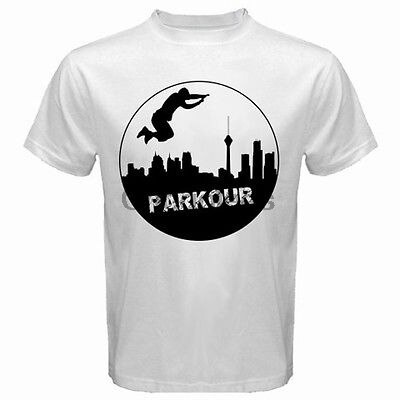 Men Tshirts Parkour Jump High Free Extreme Short Sleeve Printed T-Shirt Men Funny Tees