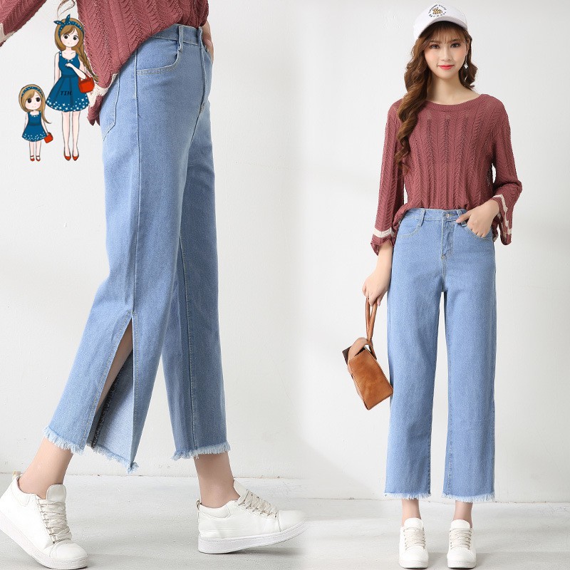 high-waist wide-leg female retro pants 