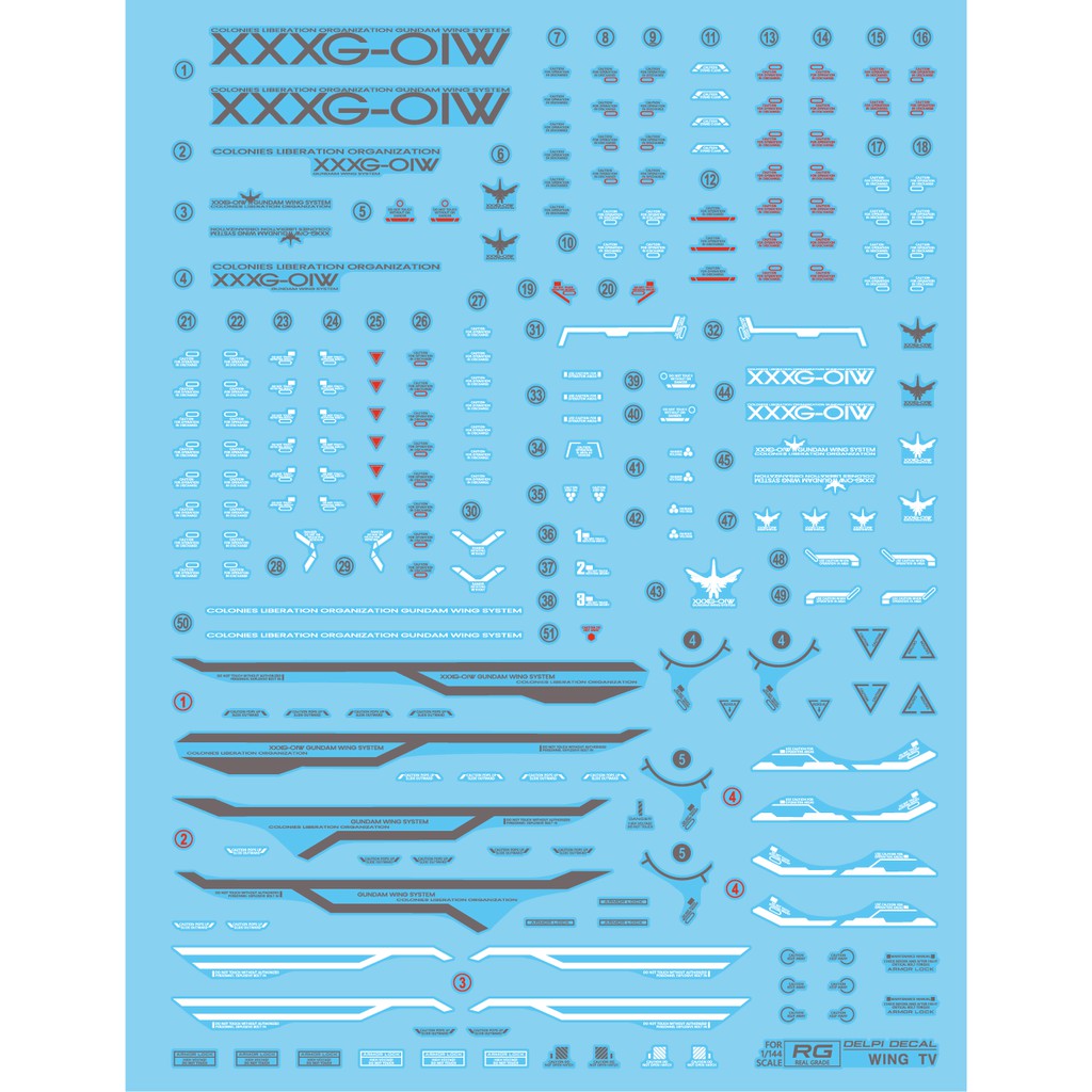Delpi Decal RG Wing Gundam TV Ver.(HOLO) Waterslide Decal Shopee