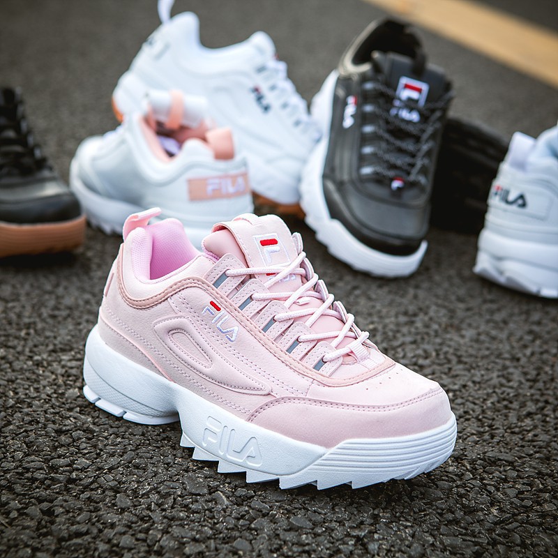 fila sneakers pink and white