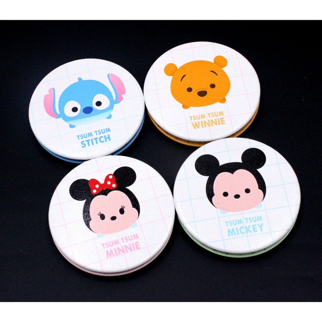 Tsum Tsum Stitch Pooh Mickey Minnie Mouse Cosmetic Mirror