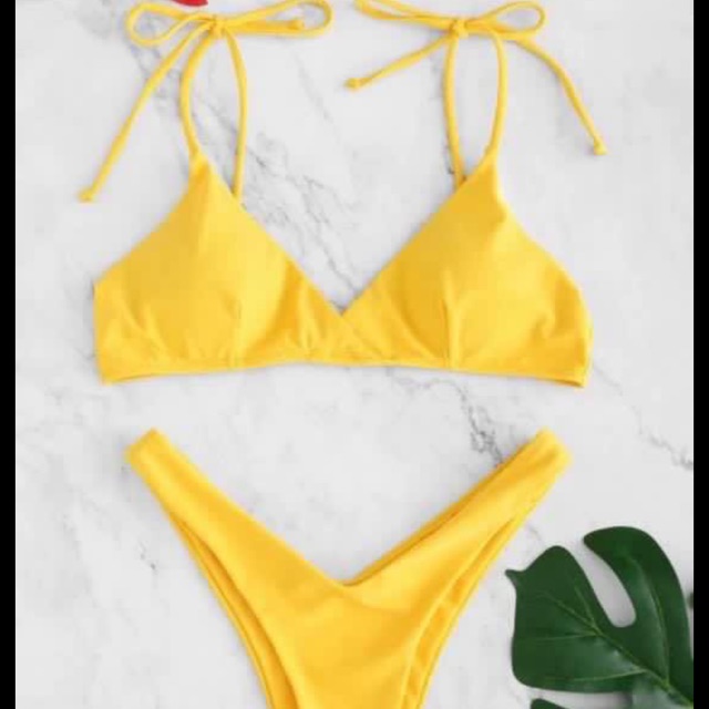 yellow tie bikini