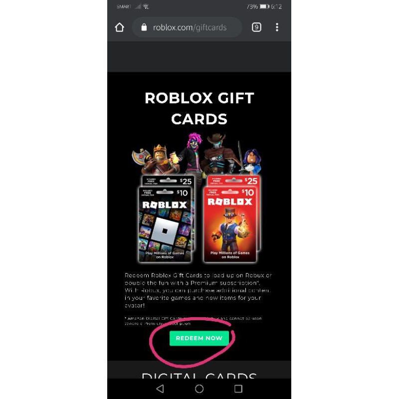 Roblox Robux Gift Card Cod Shopee Philippines - how do you redeem a roblox gift card on a phone