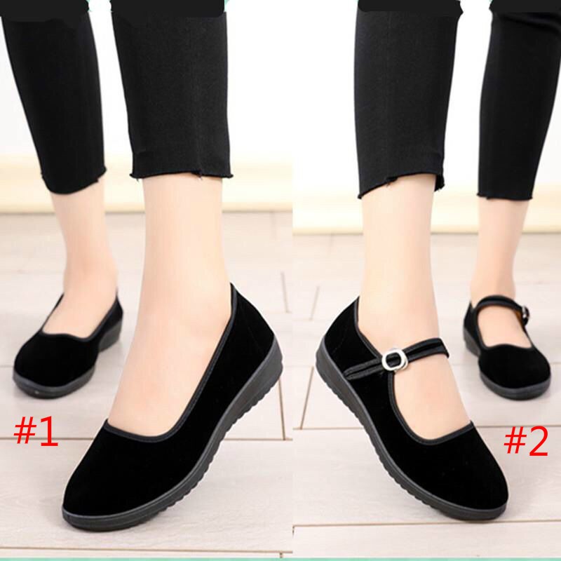 Women Shoes Black Shoe Office Lady Soft Flat Black Working Plain Formal