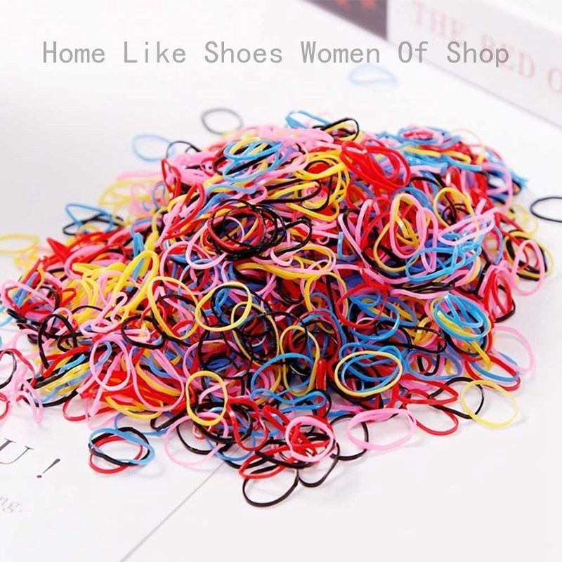 Home like shoes women of shop 1000Pcs\Bag Elastic Hair Rope Girls Braids  Hair Ring Kids Plaits Hair Band Hair Accessories | Shopee Philippines