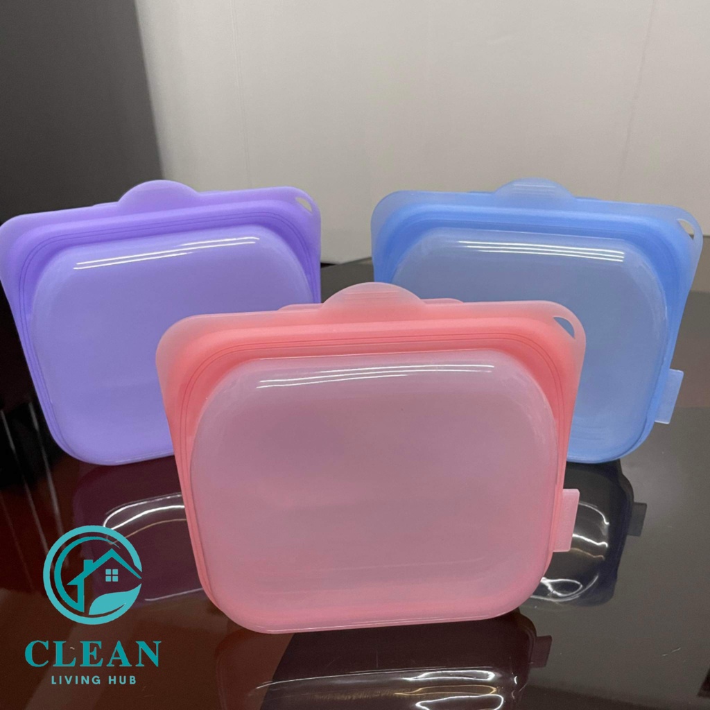 Standup Reusable Silicone Ziplock Bag 1000 ml Wide Bottom Easy Open