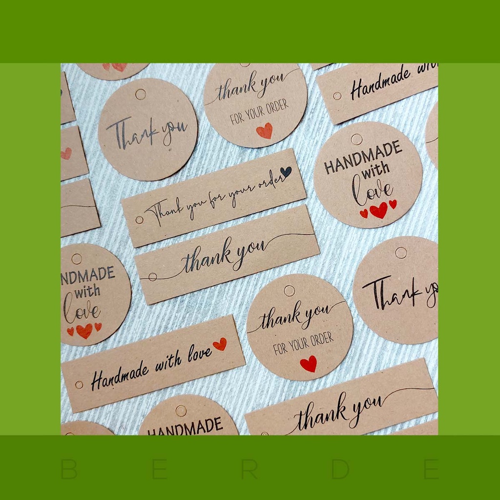 Thank you tags with string - Kraft tags - 25pcs Gift Tags | Shopee ...