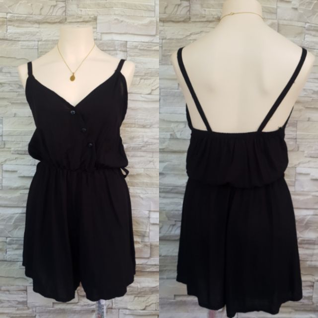 black romper overalls