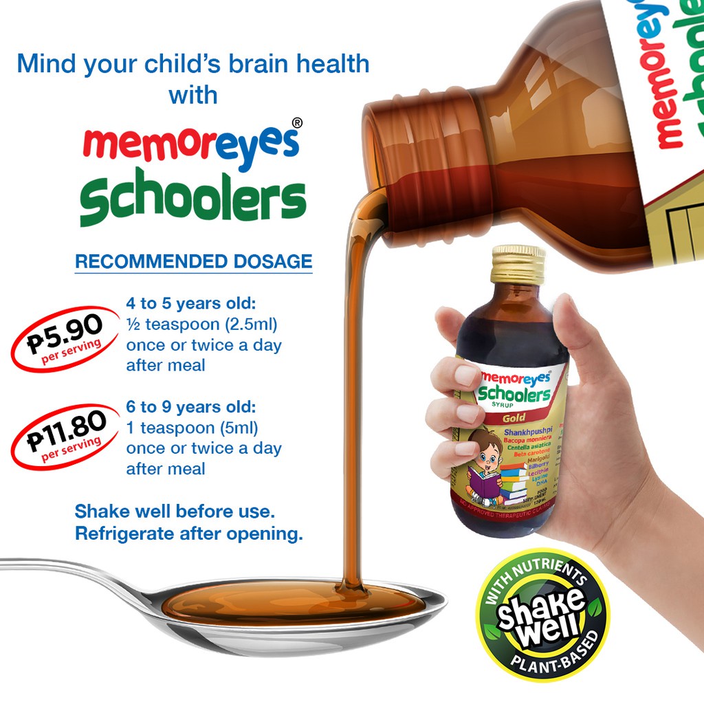 Mom & Baby⊙MemorEyes Schoolers 120ml Silver Brain Memory & Eye Supplementfor Kids Plus DHALutein Vi