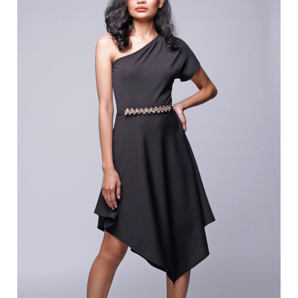 one shoulder asymmetrical dress