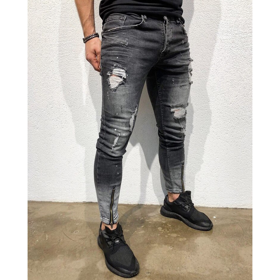 mens black ripped jeans