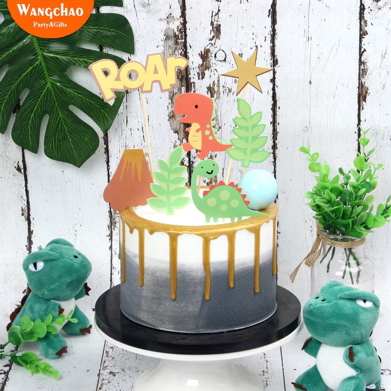 Children's Cartoon Birthday Cake Decoration Jurassic Dinosaur Cake Topper  Happy Birthday Cake | Shopee Philippines