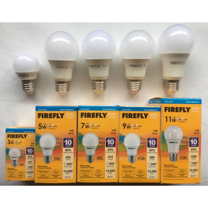9.9 sale COD Firefly E27 Base LED Bulb Non-Dimmable DayLight A-141 | Shopee  Philippines